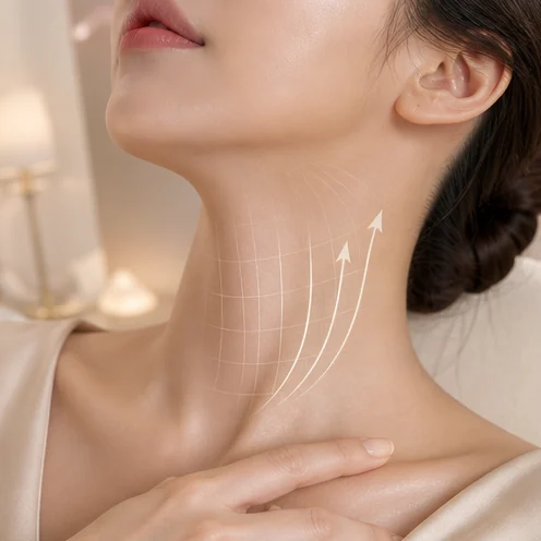 목선과 피부 방향을 표현한 연출 이미지