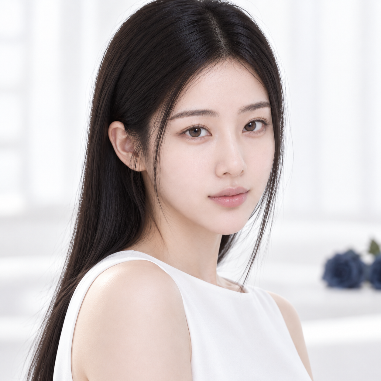 Close-up model image illustrating the under-eye hollow area