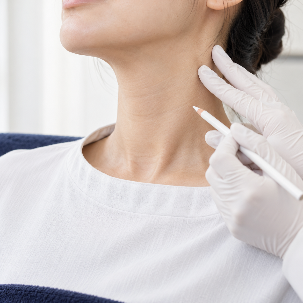 Illustrative scene of neck assessment and treatment planning