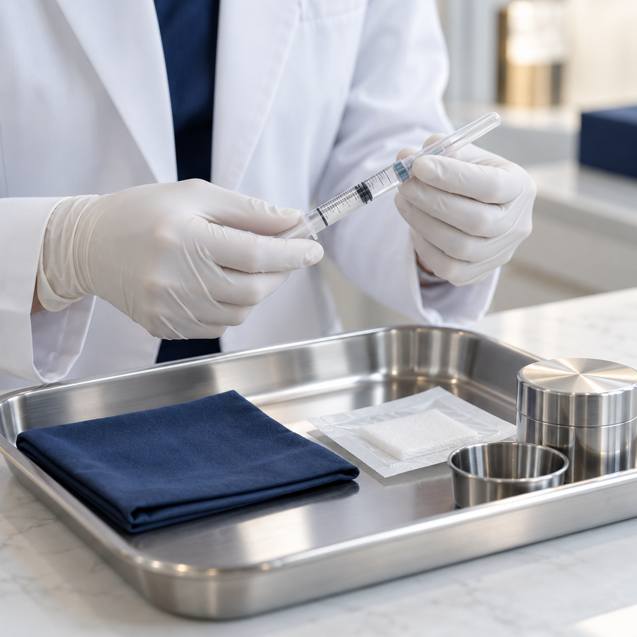 Illustrative scene of sterile instrument preparation